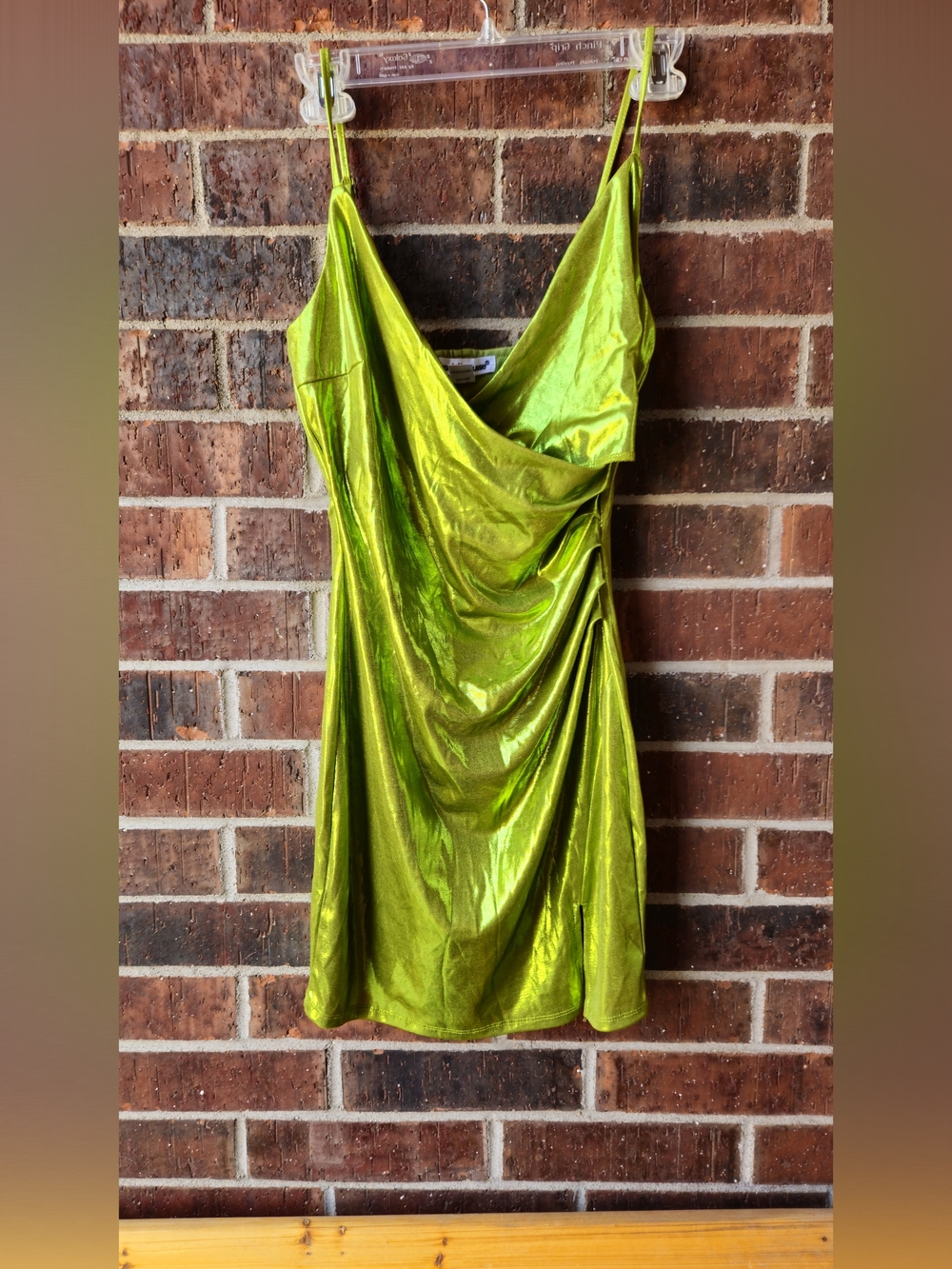 Y2K Green Satin-Look Draped Cami Top